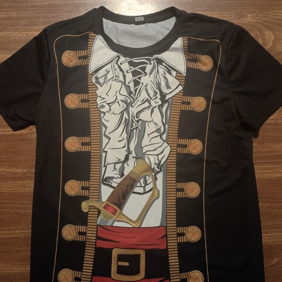 PIRATE T-SHIRT - Large // Costume Cosplay Funny Dress Tee Shirt Top - Picture 4 of 6